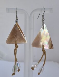 Triangle mother of pearl earrings