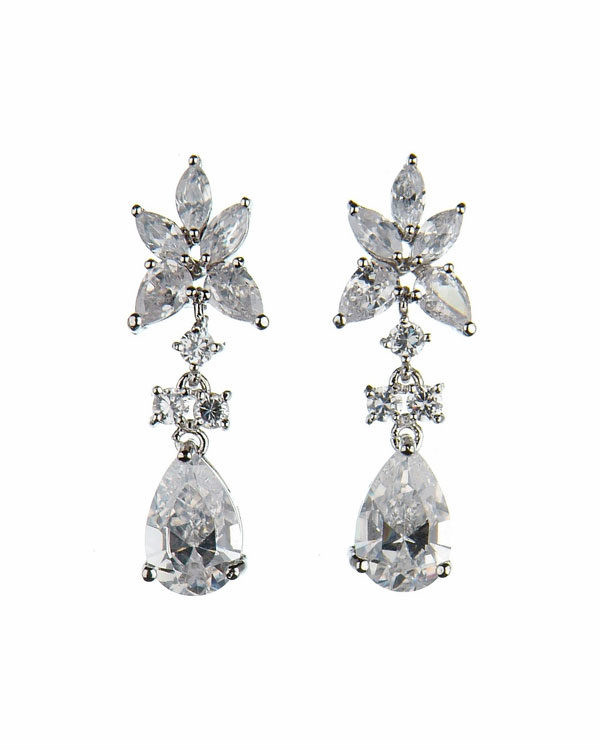 crystal cluster drop earrings