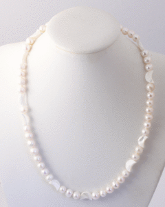 Freshwater Pearls and Moon Necklace 45cm