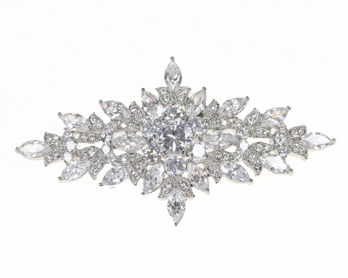 snowflake hairclip with cubic zirconia