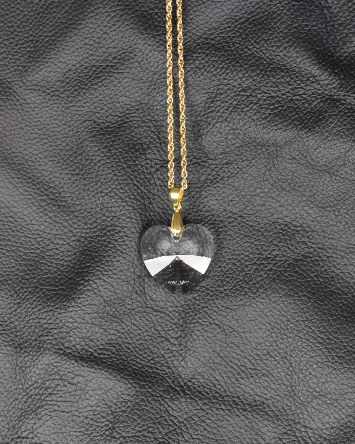 swarovski heart crystal gold chain