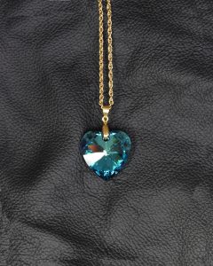 swarovski heart Bermuda blue gold chain